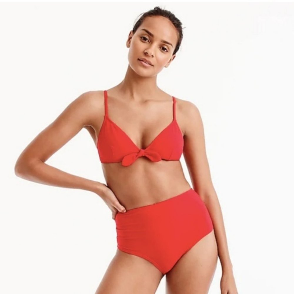 J. Crew High-waisted Bikini Bottom in Pique Nylon